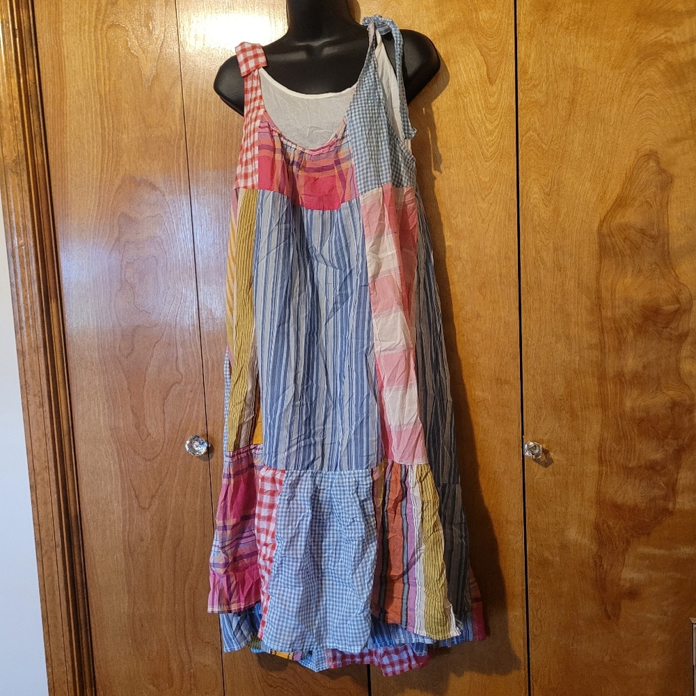NEW Anthropologie Pilcro Plaid Patchwork Midi Dress Sz SP - Picture 7 of 15